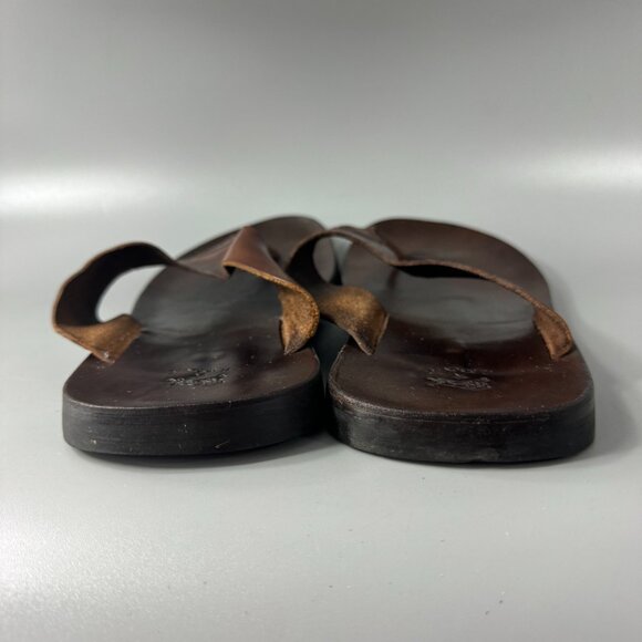 IL BISONTE Brown Leather Thong Sandals, Men Size 45 main image 12